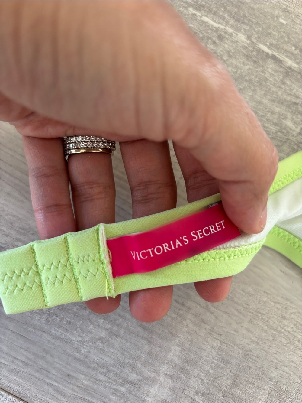 Victoria's Secret Neon Lime Strapless Bikini Top - Picture 3 of 4